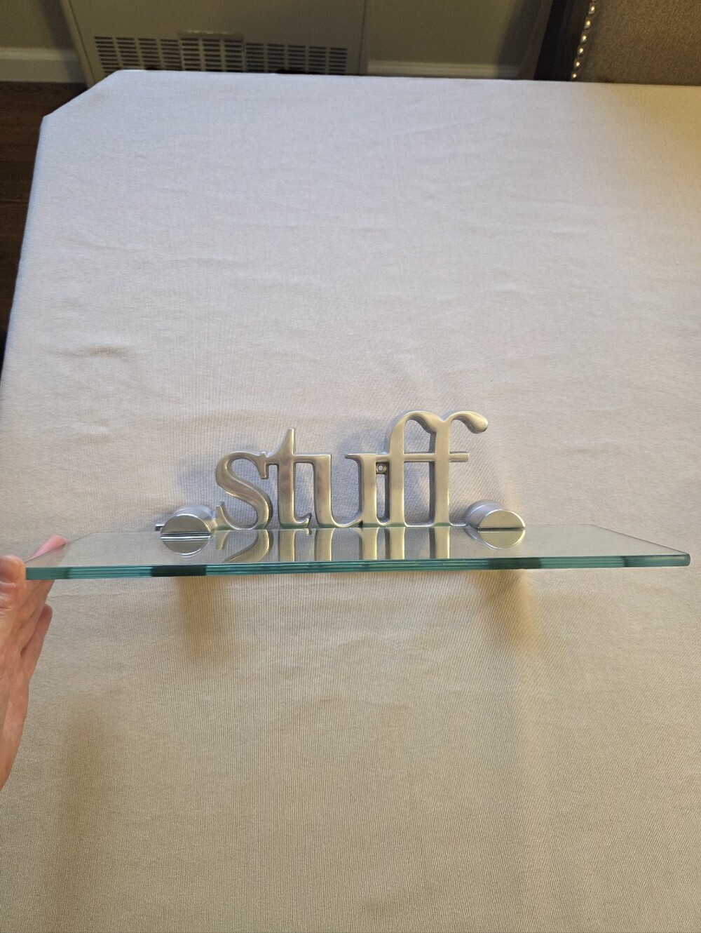 "stuff" Metal & Glass Floating Shelf